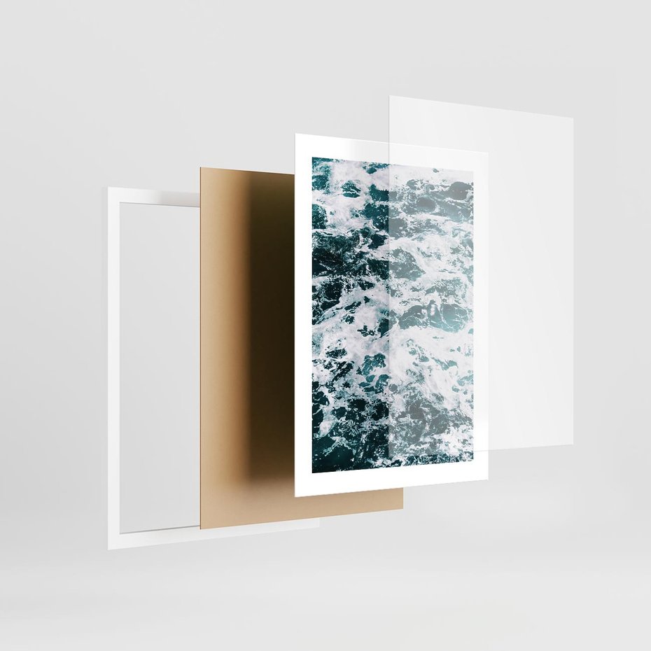 Plakat w ramie 30x40 - Potęga Natury: Wzburzone Fale Oceanu - wzburzone fale oceanu - rama biała