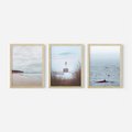 Zestaw obrazy w ramie 50x70 galeria - Latarnia, mglisty, pejzaż, morze - rama drewno
