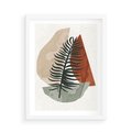 Plakat w ramie 50x70 - Czarna Palma w Brązowej Abstrakcji - grafika, akwarela - rama biała