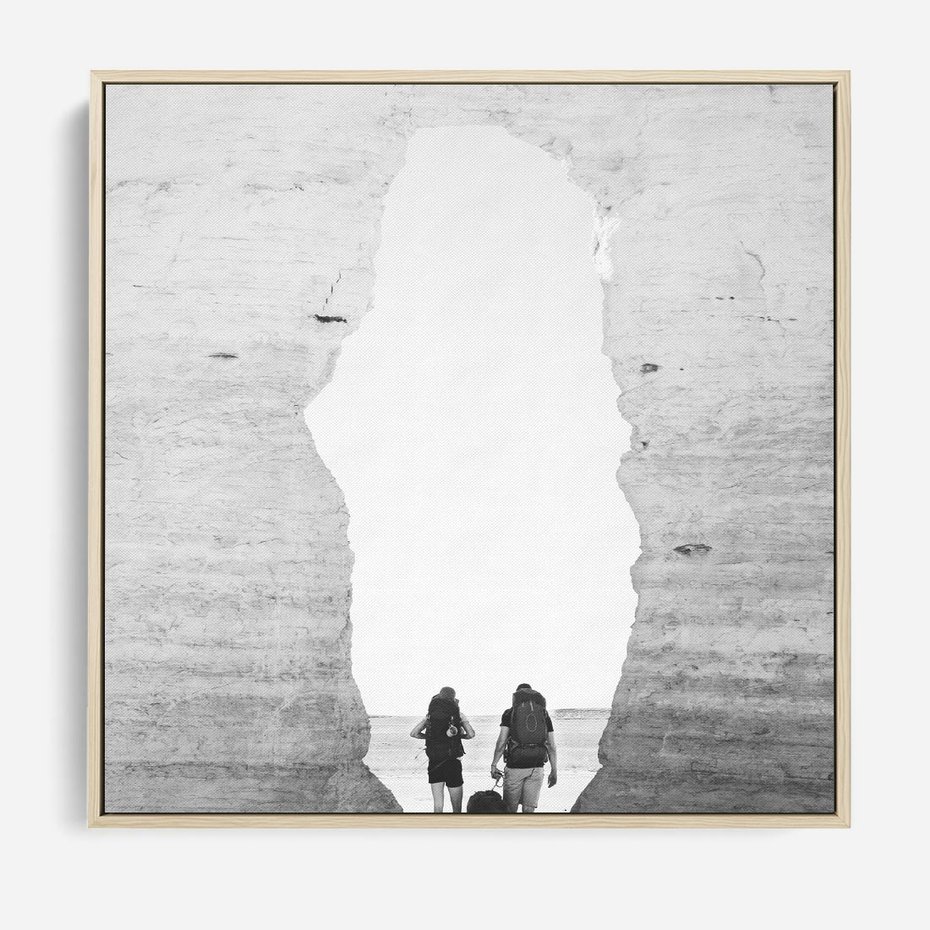 Obraz w ramie 50x50 - Podróżna Eksploracja - Echa Przygody - rama drewno