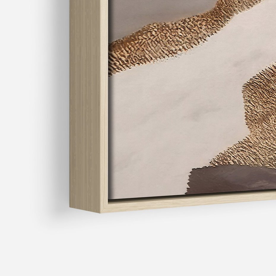 Obraz w ramie 50x70 - Płynne Fale - abstrakcja, neutralne kolory - rama drewno