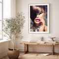 Plakat w ramie 30x40 - Kobiecy urok w makijażu i fryzurze - makijaż, fryzura - rama drewno