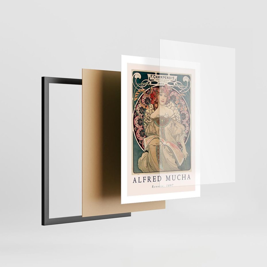 Plakat w ramie 50x70 - Piękno Art Nouveau - plakat, obraz - rama czarna