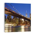 Obraz na płótnie 40x40 - Nowojorski most w świetle nocy - most, Nowy Jork