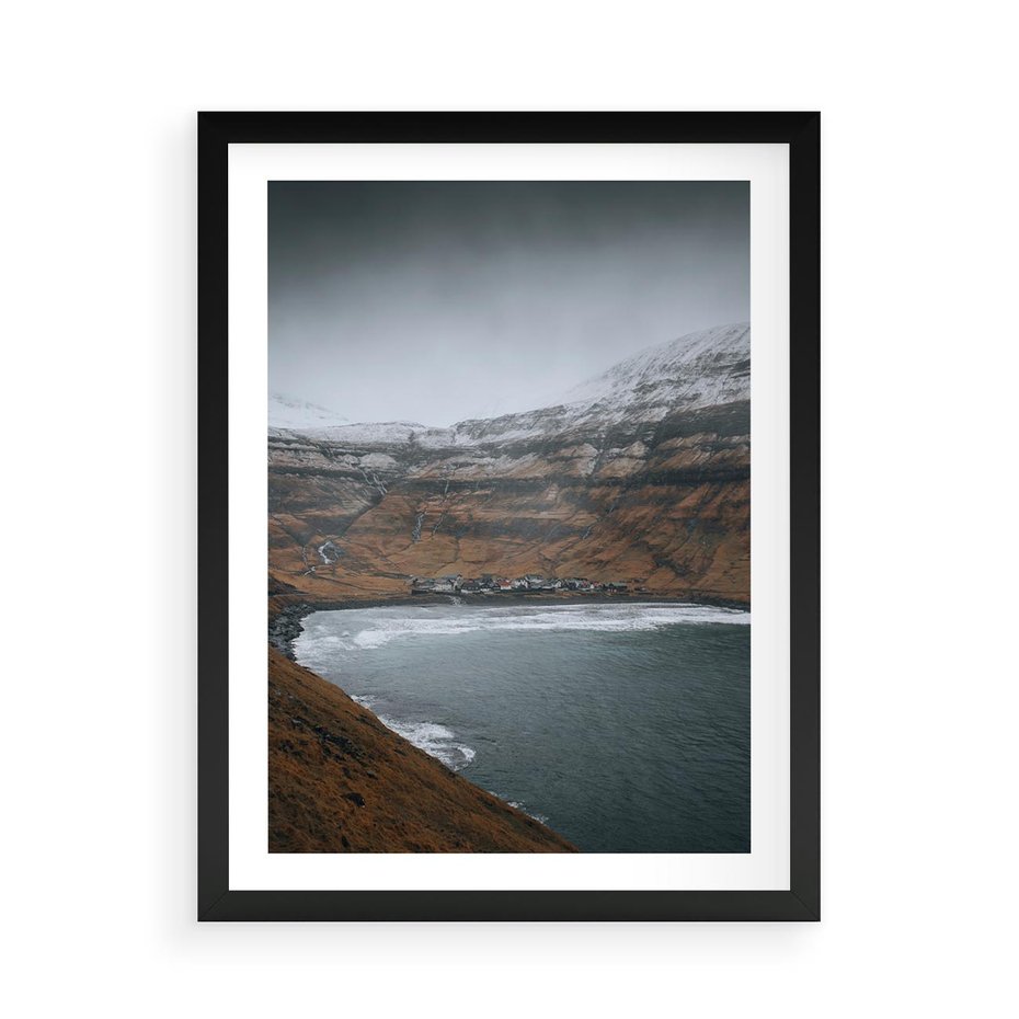 Plakat w ramie 50x70 - Spektakularna Przyroda - fiordy, Norwegia - rama czarna