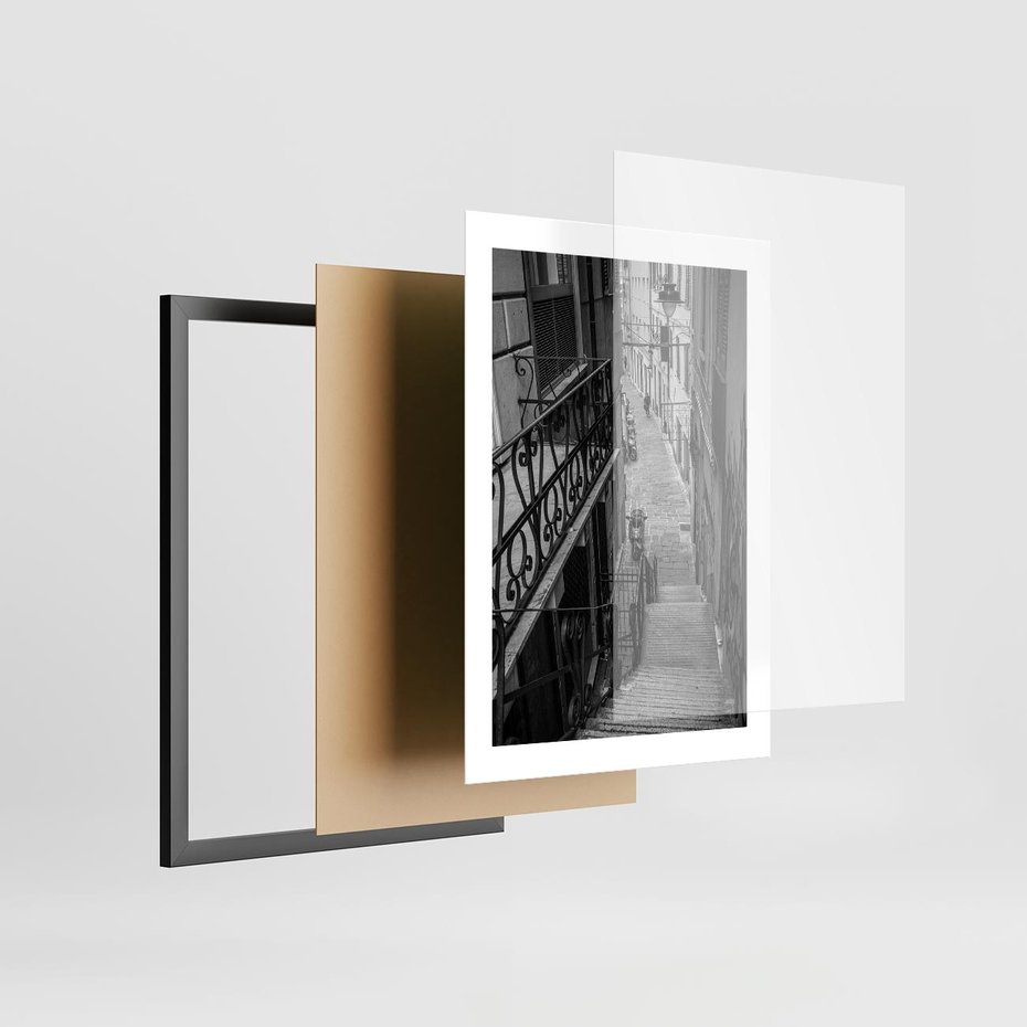 Plakat w ramie 30x40 - Magiczne spacery - uliczka, perspektywa - rama czarna