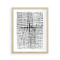 Plakat w ramie 40x50 - Refleksje Monochromatycznych Widoków - abstrakcyjna kompozycja z czarnych kropek, minimalistyczny czarno bialy plakat - rama drewno