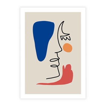 Plakat bez ramy 30x40 - Rozbijające Symfonie Form - abstrakcyjny obraz, przypomina twarz