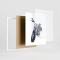 Plakat w ramie 40x50 - Motocykl w ruchu - motor, bike - rama biała
