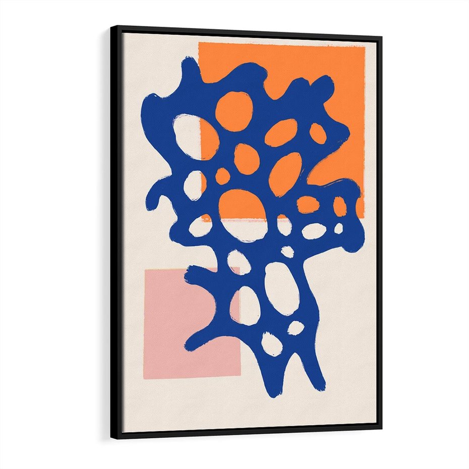 Obraz w ramie 50x70 - Delikatne Plamiste Refleksje - abstrakcja, nowoczesny plakat - rama czarna