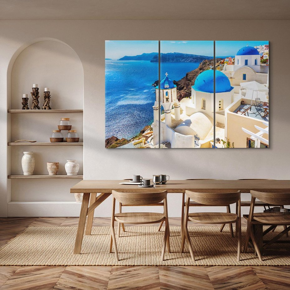 Obraz na płótnie 120x80 - Urokliwy widok na Santorini - Santorini, widok