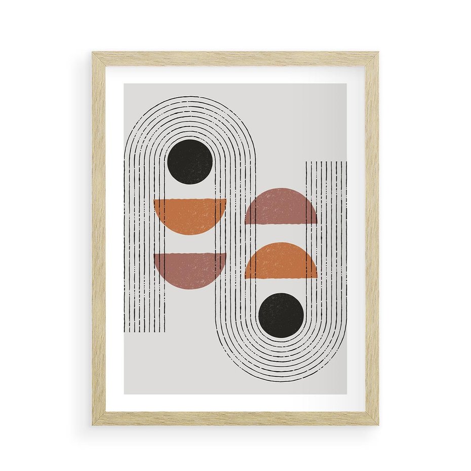 Plakat w ramie 50x70 - Nowoczesna Abstrakcja - geometria, grafika - rama drewno