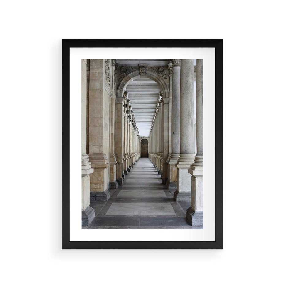 Plakat w ramie 30x40 - Uroki Kolumn - kolumny, architektura - rama czarna