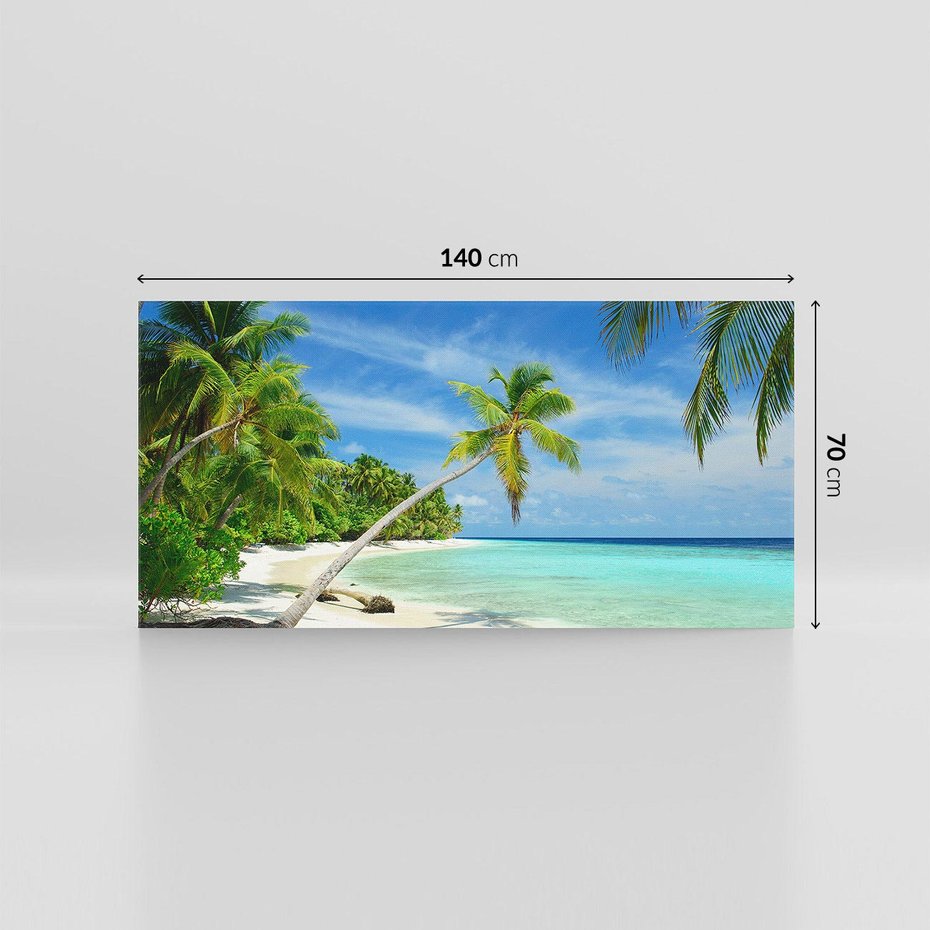 Obraz na płótnie 140x70 - Raj na Malediwach: plaża, morze i palmy - Malediwy, plaża