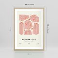 Plakat w ramie 50x70 - Nowoczesna Miłość - nowoczesna grafika, pastelowe kolory - rama drewno