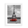 Plakat w ramie 50x70 - Paryż z wieżą Eiffla w tle - Paryż, Eiffla - rama biała
