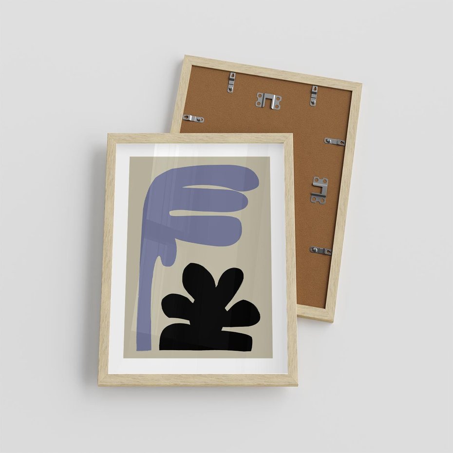 Plakat w ramie 30x40 - Abstrakcyjne Interakcje Form - minimalizm, boho plakat - rama drewno