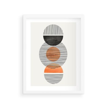 Plakat w ramie 30x40 - Geometryczna Abstrakcja - abstrakcja, nowoczesny obraz - rama biała
