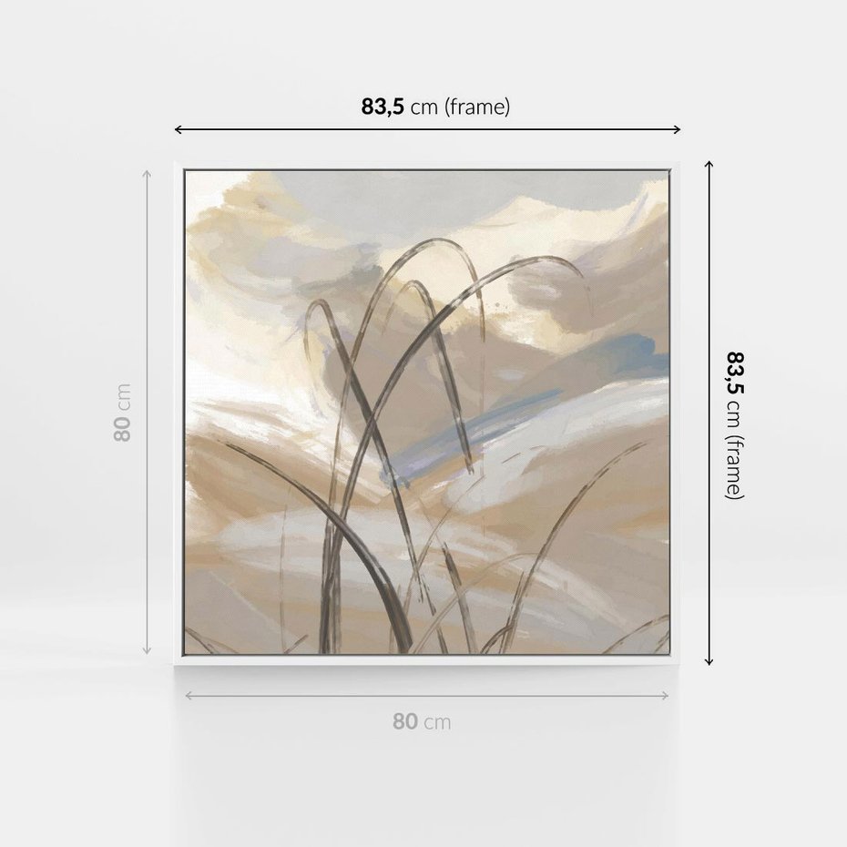 Obraz w ramie 80x80 - Nowoczesne Odbicia - akwarela, obraz - rama biała