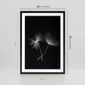 Plakat w ramie 50x70 - Delikatność Wiatru - dmuchawce, makro - rama czarna