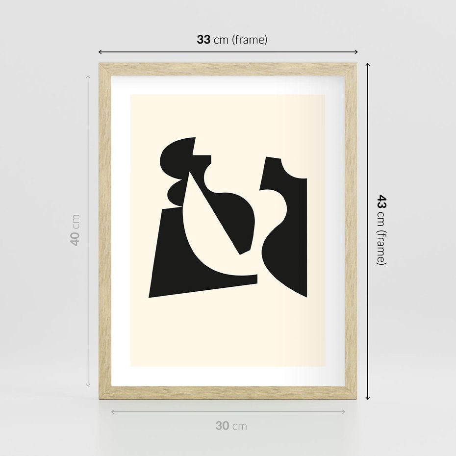 Plakat w ramie 30x40 - Tajemnicze Spektrum - abstrakcyjne kształty, geometria - rama drewno