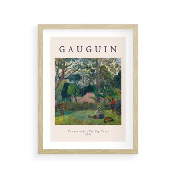 Plakat w ramie 40x50 - Gauguin: Reprodukcja i Typografia - Gauguin, reprodukcja - rama drewno