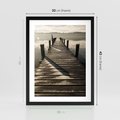 Plakat w ramie 30x40 - Pomost nad jeziorem - pomost, jezioro - rama czarna