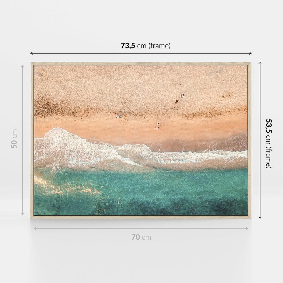 Obraz w ramie 70x50 - Oczy turkusu - fotografia, plaża - rama drewno