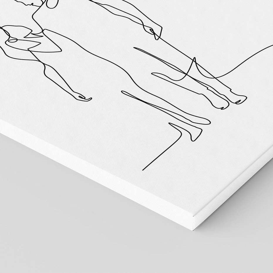 Obraz na płótnie 120x80 - Wspólne Kroki - line art, szkic