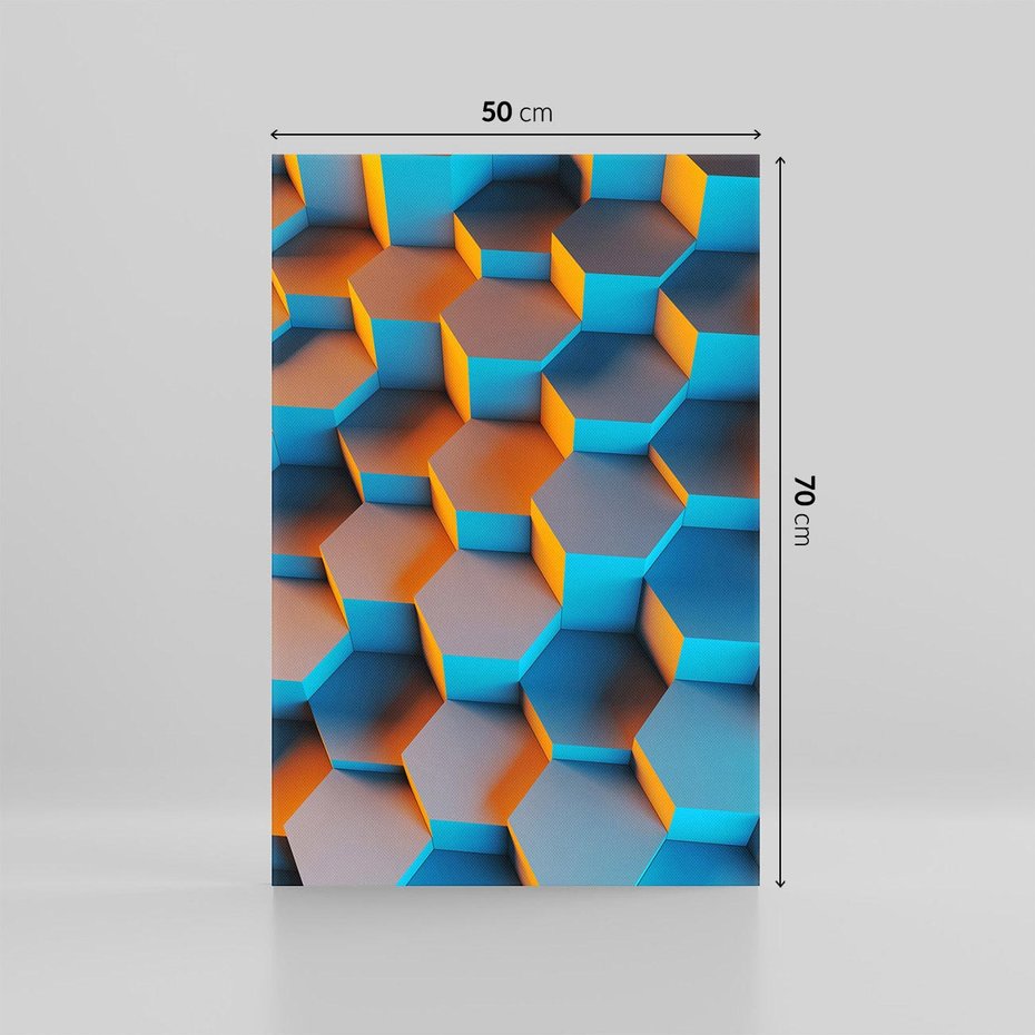 Obraz na płótnie 50x70 - Trójwymiarowa Gra - geometryczna, 3D
