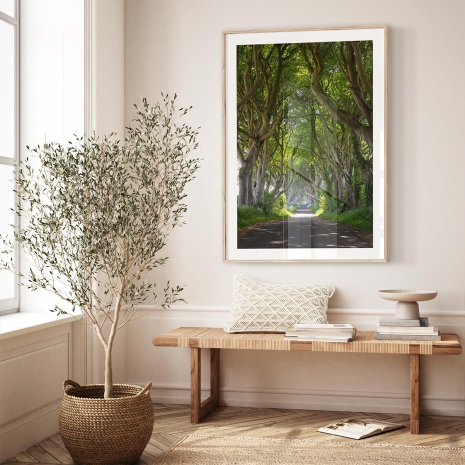 Plakat w ramie 30x40 - Magiczny Las - drzewa, las - rama drewno