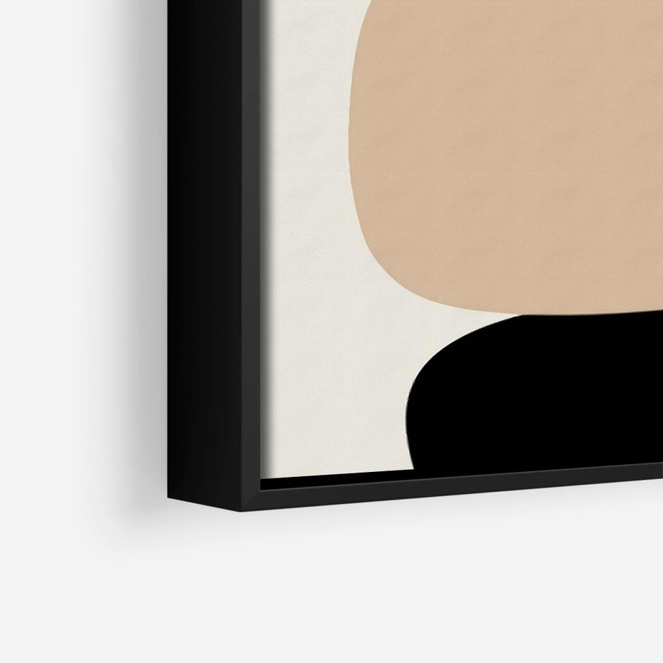 Obraz w ramie 50x50 - Zgeometryzowane Kształty - modernistyczny plakat, obłe kształty - rama czarna