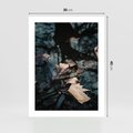 Plakat bez ramy 30x40 - Jesienne Liście w Kałużach: Odbicie Natury - jesienne liście wkałuży, fotografia
