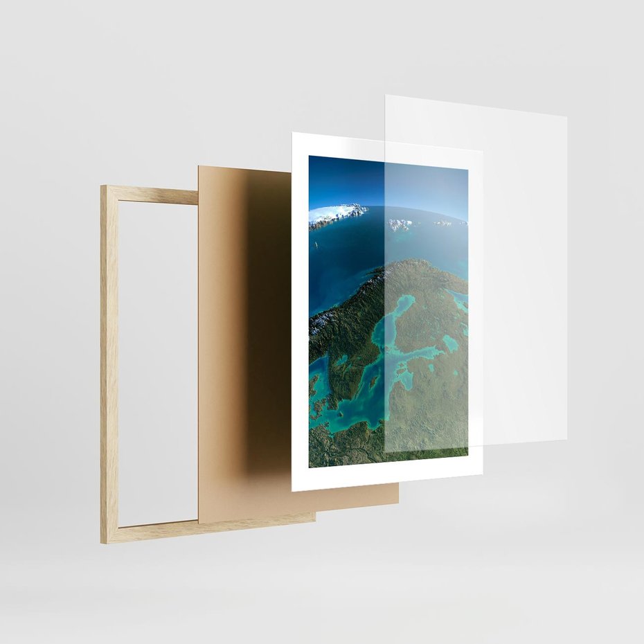 Plakat w ramie 30x40 - Beztroski widok na ocean - widok, ocean - rama drewno