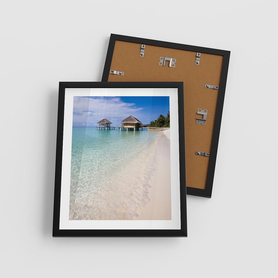 Plakat w ramie 40x50 - Rajski klimat plaży tropikalnej - plaża, tropiki - rama czarna