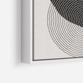 Obraz w ramie 50x50 - Boho Przenikanie Uroku - abstrakcyjna kompozycja, okręgi - rama biała