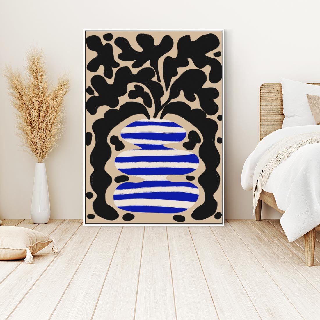 Obraz w ramie 80x120 - Boho Wizje - abstrakcyjny plakat, ciekawe formy - rama biała