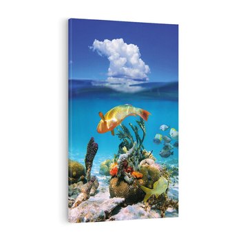 Obraz na płótnie 70x100 - Podwodna rafa koralowa: kolorowy oceanowy świat - rafa, koralowa