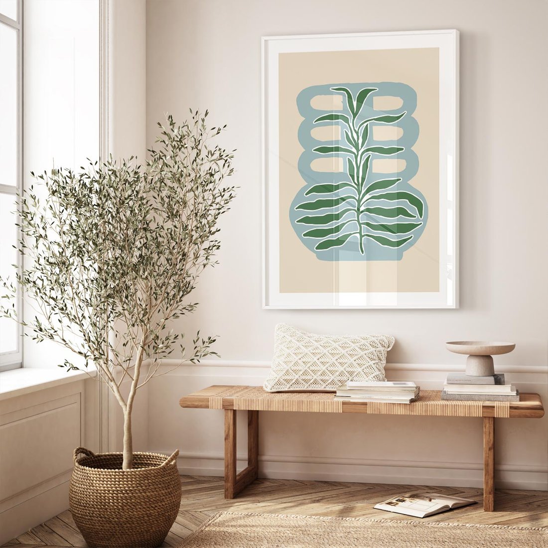 Plakat bez ramy 40x50 - Wewnętrzne Spektrum - boho styl, wazon