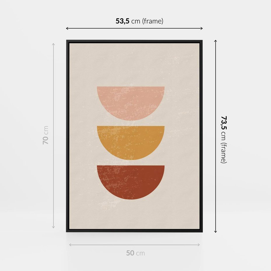 Obraz w ramie 50x70 - Geometryczne Wibracje - boho plakat, geometryczny - rama czarna