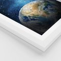 Plakat w ramie 50x70 - Kosmiczne Horyzonty - Ziemia, kosmos - rama biała
