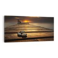 Obraz na płótnie 120x60 - Zachód Słońca nad Molo: Magia Morza - zachód, słońca