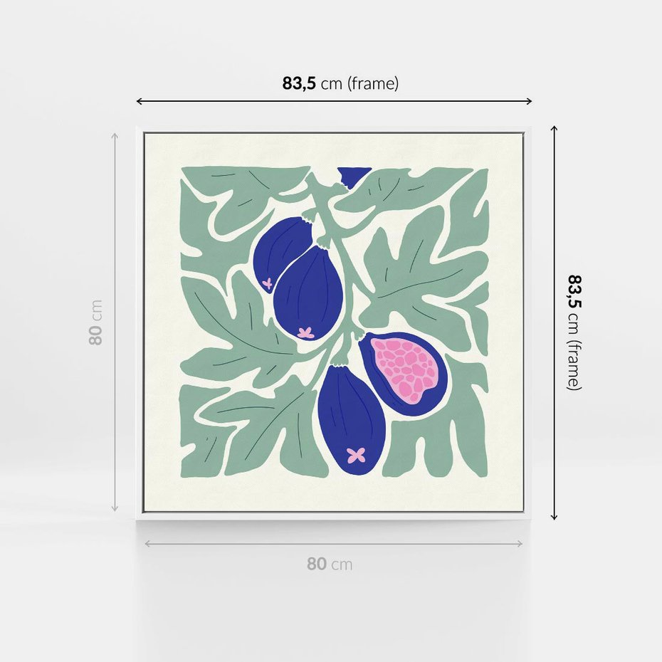 Obraz w ramie 80x80 - Symfonia Przestrzeni - figi, plakat - rama biała