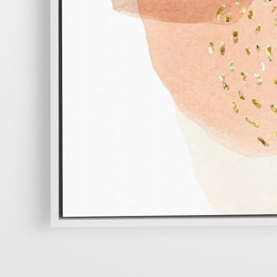 Obraz w ramie 80x80 - Migotliwe Kształty i Plamy - abstrakcyjne akwarelowe plamy, minimalizm - rama biała
