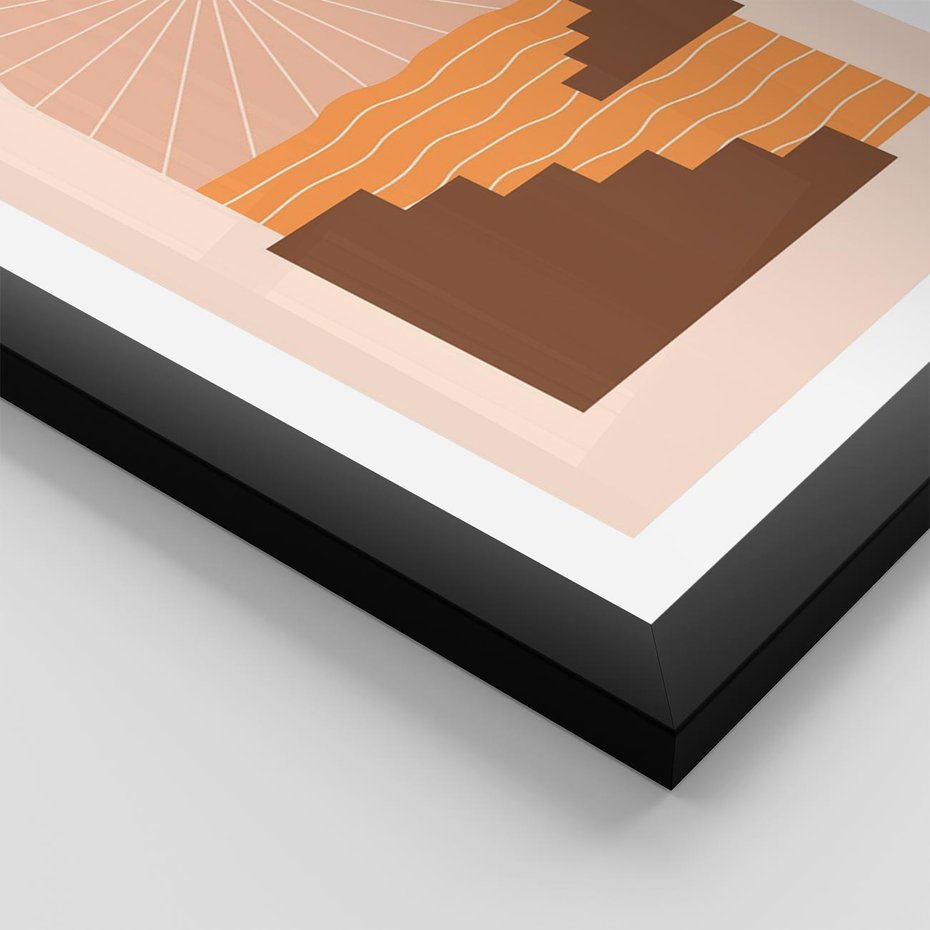 Plakat w ramie 50x70 - Słoneczne Inspiracje w Stylu Boho - boho grafika, słońce - rama czarna