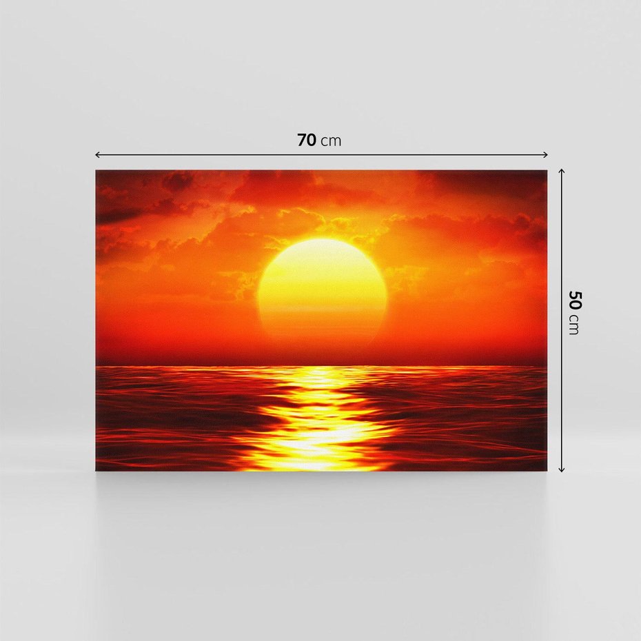 Obraz na płótnie 70x50 - Romantyczny Zachód Słońca nad Morzem - zachód, słońca