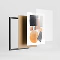 Plakat w ramie 30x40 - Geometria w Abstrakcji - abstrakcja, proste formy - rama czarna