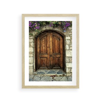 Plakat w ramie 30x40 - Tajemnicze stare drzwi - stare, drzwi - rama drewno