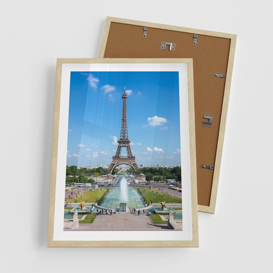 Plakat w ramie 50x70 - Wieża Eiffla - Eiffla, Paryż - rama drewno