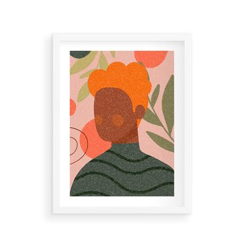 Plakat w ramie 50x70 - Kobieca Przestrzeń - nowoczesny plakat, styl retro - rama biała